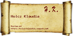 Holcz Klaudia névjegykártya